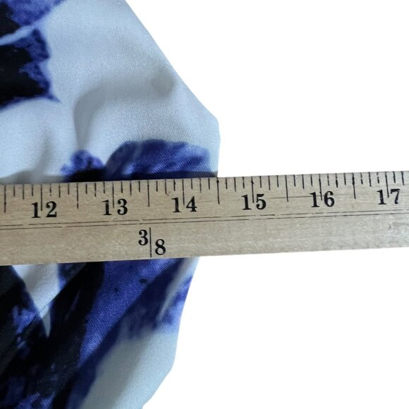 Lulus Blue & White Floral Fit & Flare‎ Babydoll Dress V-Neck Sleeveless Size S - Picture 5 of 11